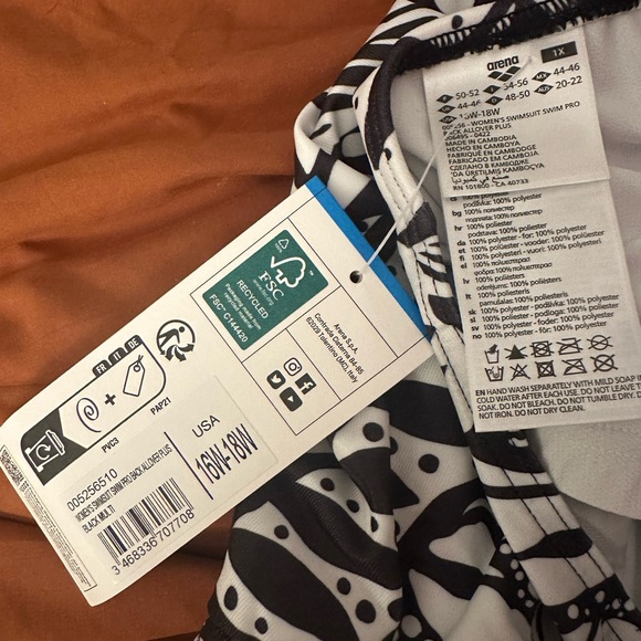 ARENA Allover Pro Back Plus One Piece swimsuit NWT - Picture 5 of 6